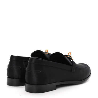 Hermes Satin Womens Destin Loafers 38 Black 4 of 9