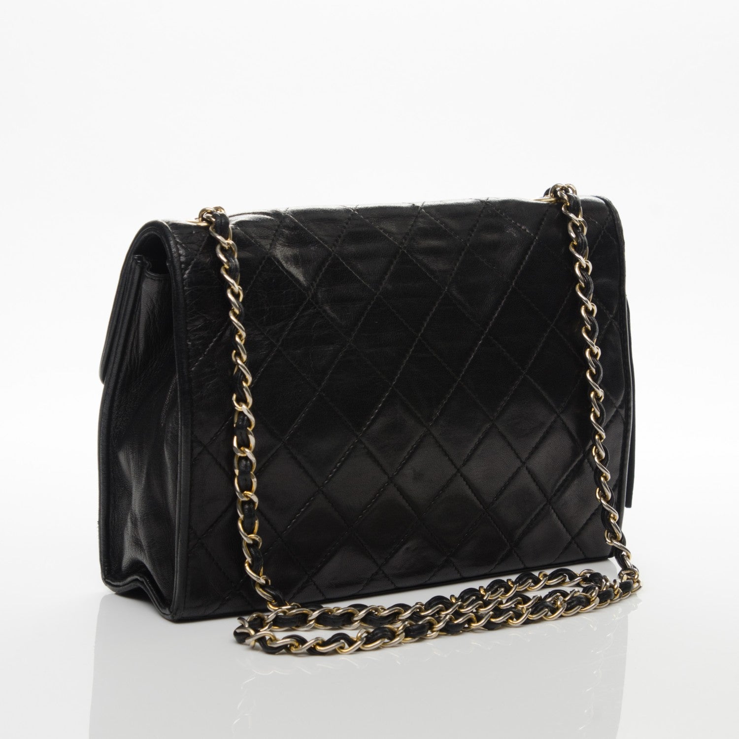 Chanel Lambskin Quilted CC Tassel Shoulder Flap Bag Black 3 of 8