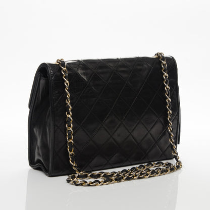 Chanel Lambskin Quilted CC Tassel Shoulder Flap Bag Black 3 of 8