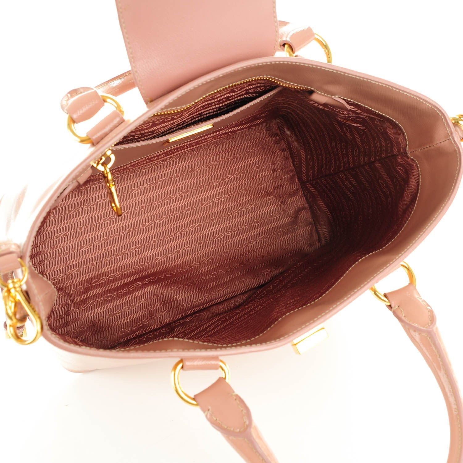 Prada Saffiano Vernice Turn Lock Tote Orchidea 6 of 9