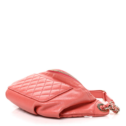 Chanel Crumpled Glazed Lambskin Quilted Waist Bag Fanny Pack Pink 9 of 9