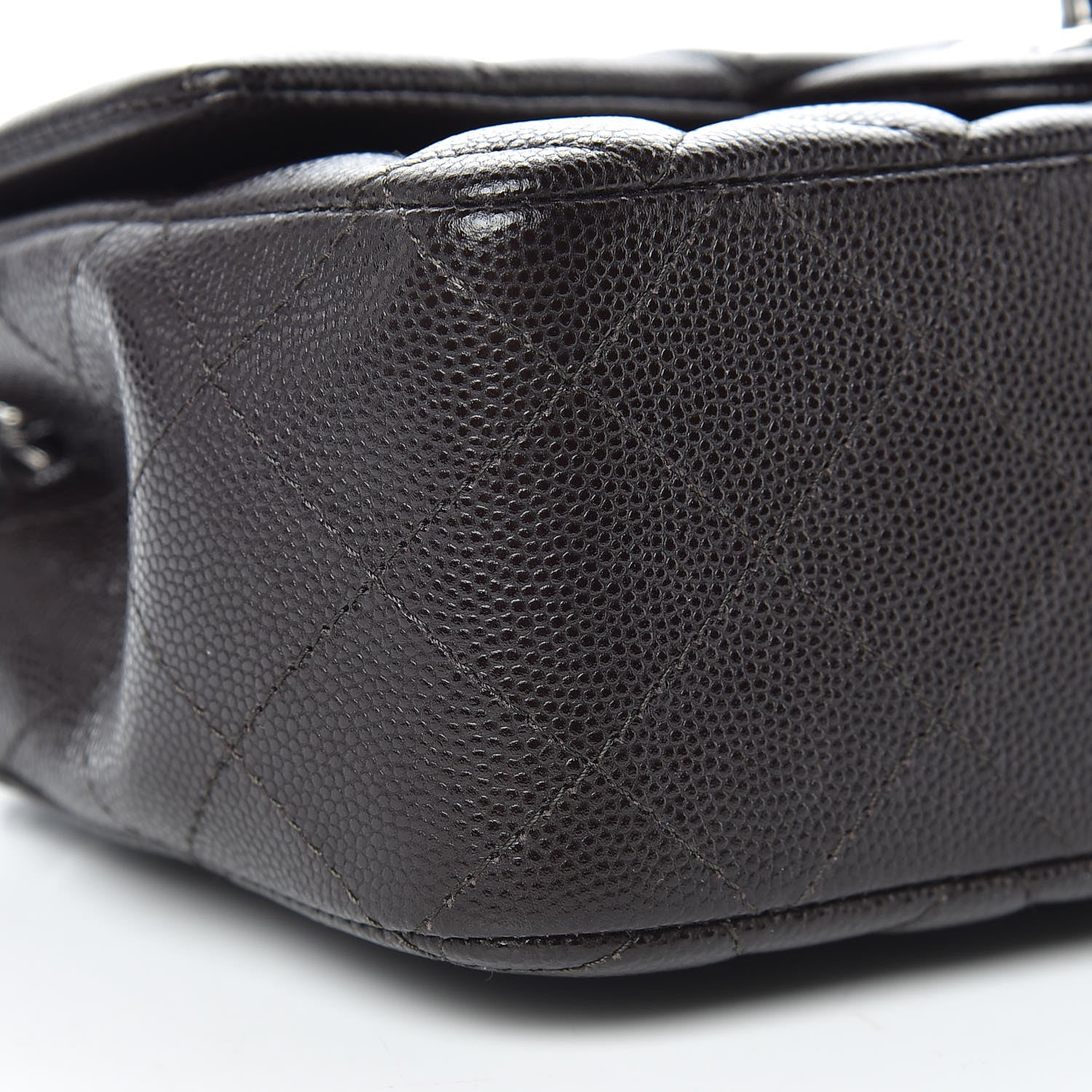 Chanel Caviar Quilted Mini Rectangular Flap Dark Brown 9 of 11