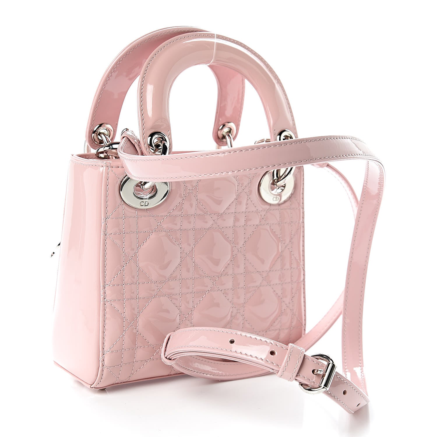 Christian Dior Patent Cannage Mini Lady Dior Pink 3 of 12