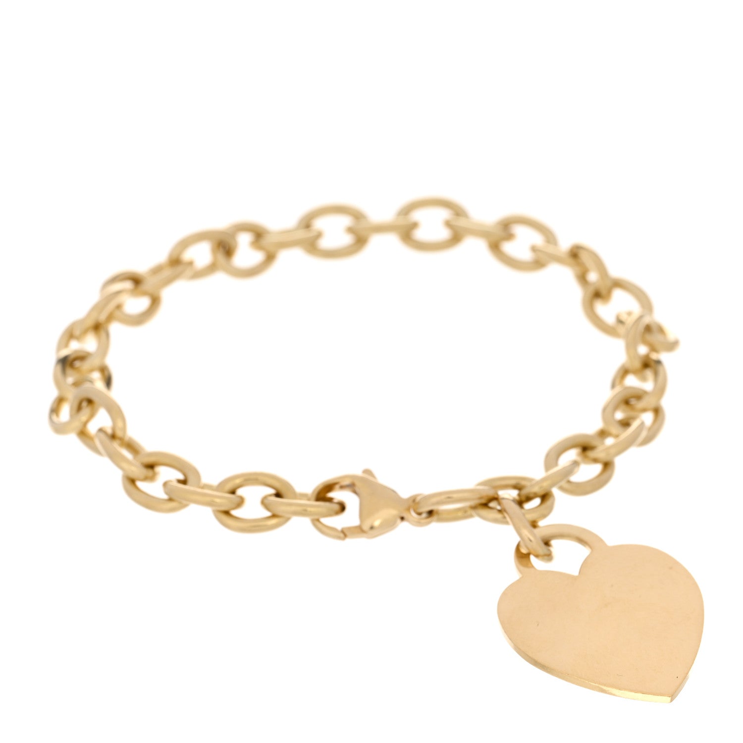 Tiffany 18K Yellow Gold Heart Tag Charm Bracelet 1 of 4