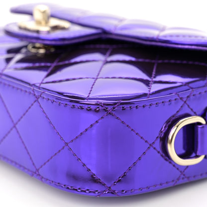 Chanel Mirror Calfskin Metallic Calfskin Quilted Hollywood Boulevard Mini Flap With Star Coin Purse Purple 11 of 12