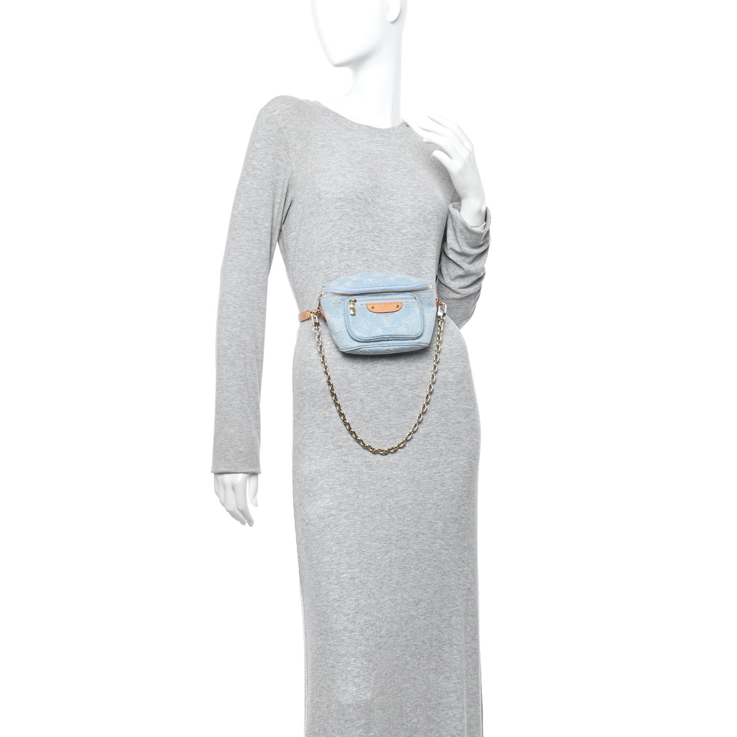 Monogram Denim Mini Bumbag Sky Blue