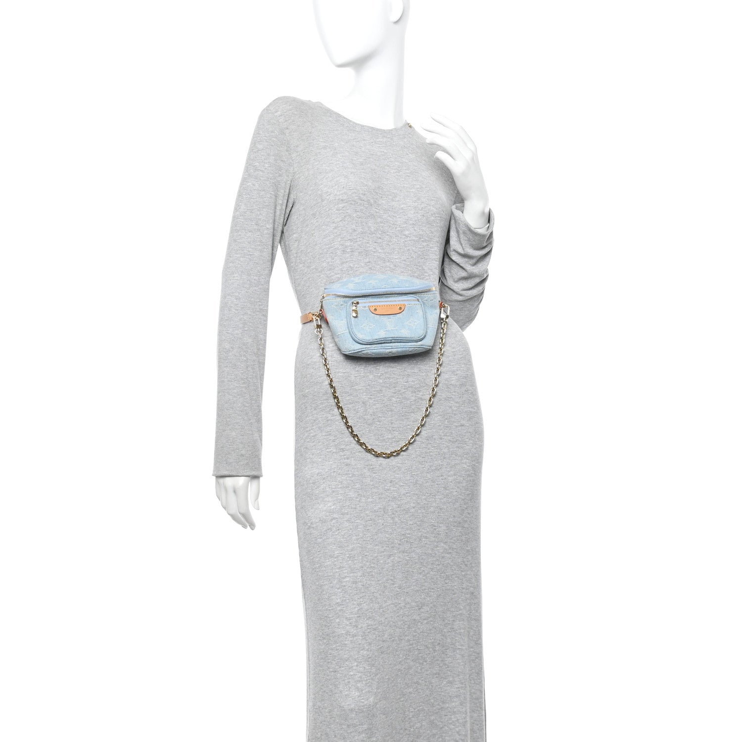 Louis Vuitton Monogram Denim Mini Bumbag Sky Blue 2 of 9