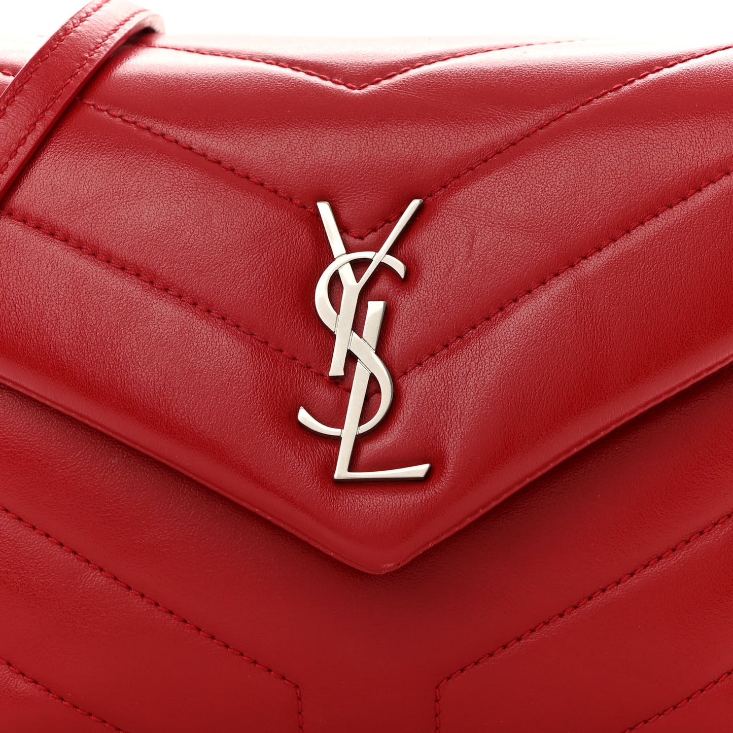 Calfskin Y Quilted Monogram Toy Loulou Crossbody Bag Rouge Eros