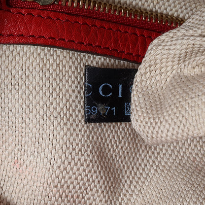 Gucci Pebbled Calfskin Large Soho Shoulder Bag Red 9 of 9