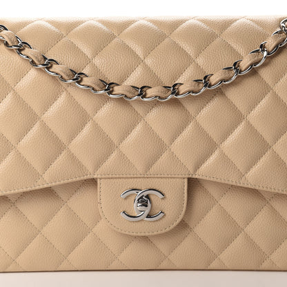 Chanel Caviar Quilted Jumbo Double Flap Beige Clair 11 of 11