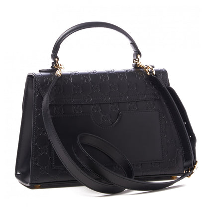 Gucci Guccissima Signature Small Padlock Top Handle Bag Black 2 of 8