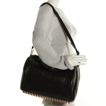Alexander Wang Pebbled Lambskin Rocco Black with Rose Gold Hardware 2 of 7