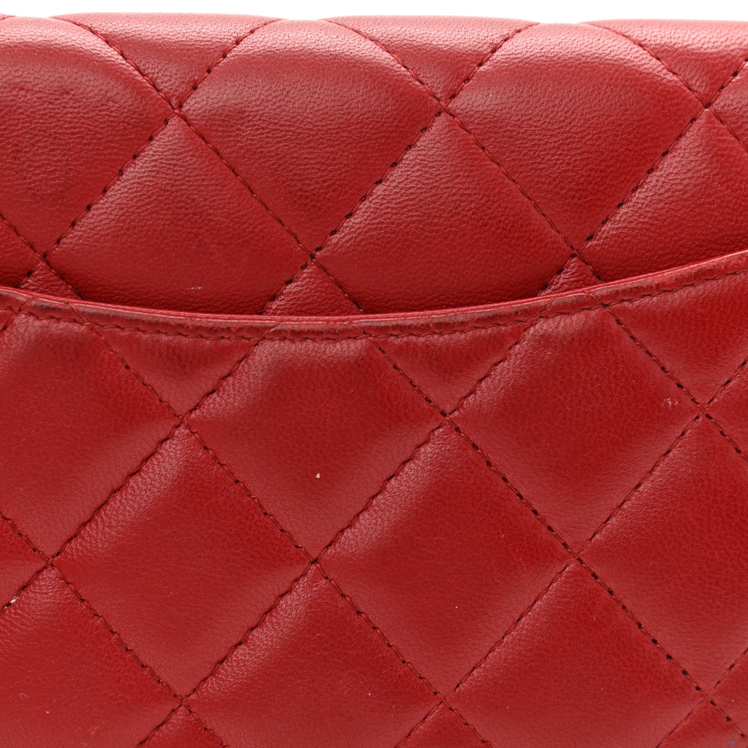 Chanel Lambskin Quilted Wallet On Chain WOC Red 17 of 17