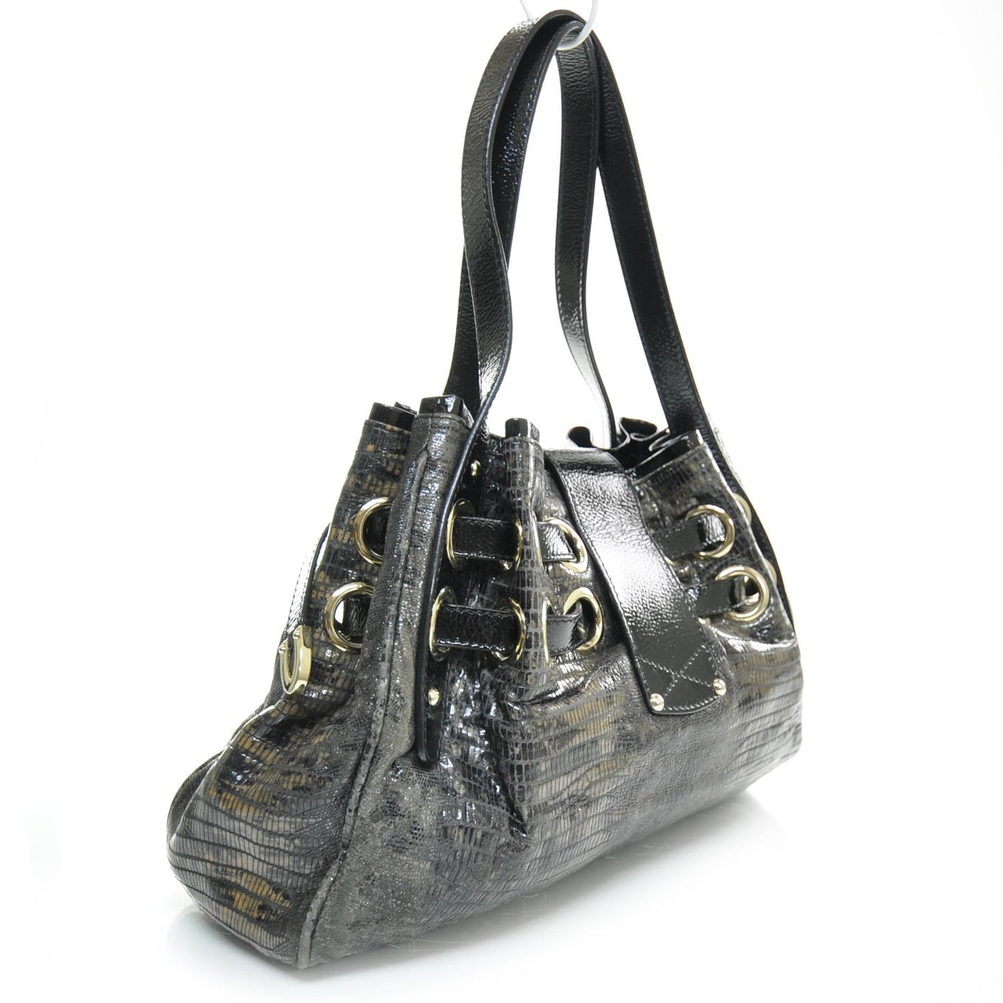 Lizard Embossed Leather Riki Bag