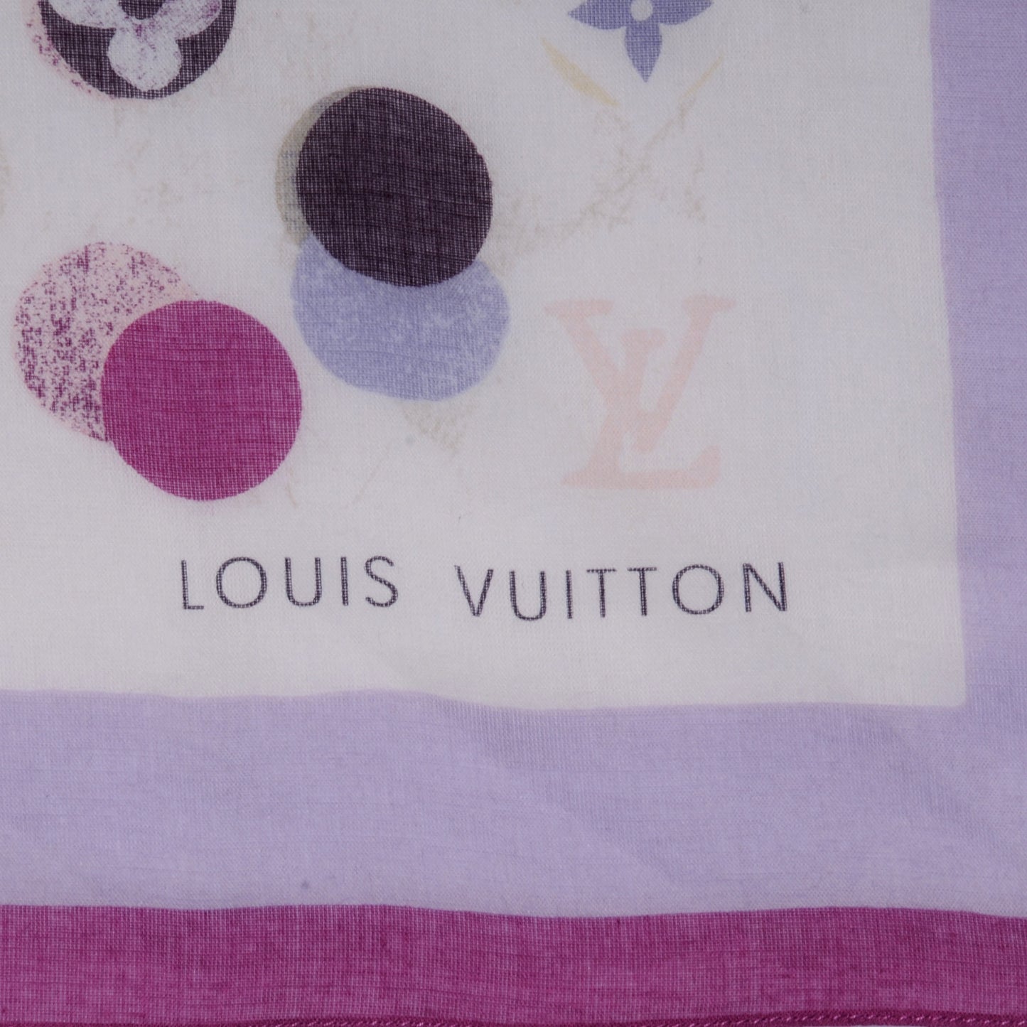 Cotton Monogram Dot Logo Bandana Scarf White