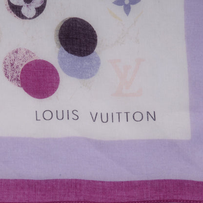 Louis Vuitton Cotton Monogram Dot Logo Bandana Scarf White 1 of 5