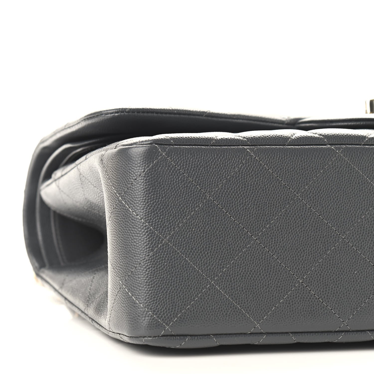 Chanel Caviar Quilted Jumbo Double Flap Dark Grey 8 of 9