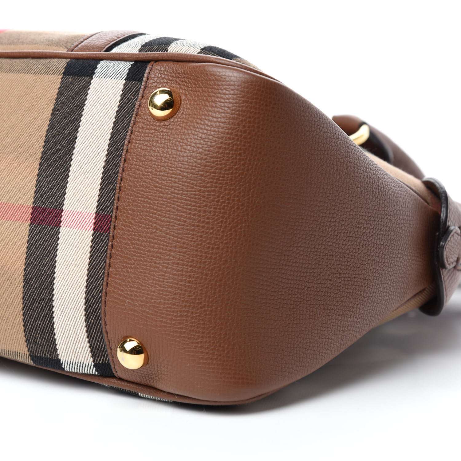 Burberry Derby Calfskin House Check Medium Milverton Satchel Tan 7 of 15