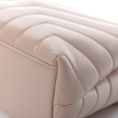 Saint Laurent Calfskin Y Quilted Monogram Small Loulou Chain Satchel Nude Powder 15 of 21
