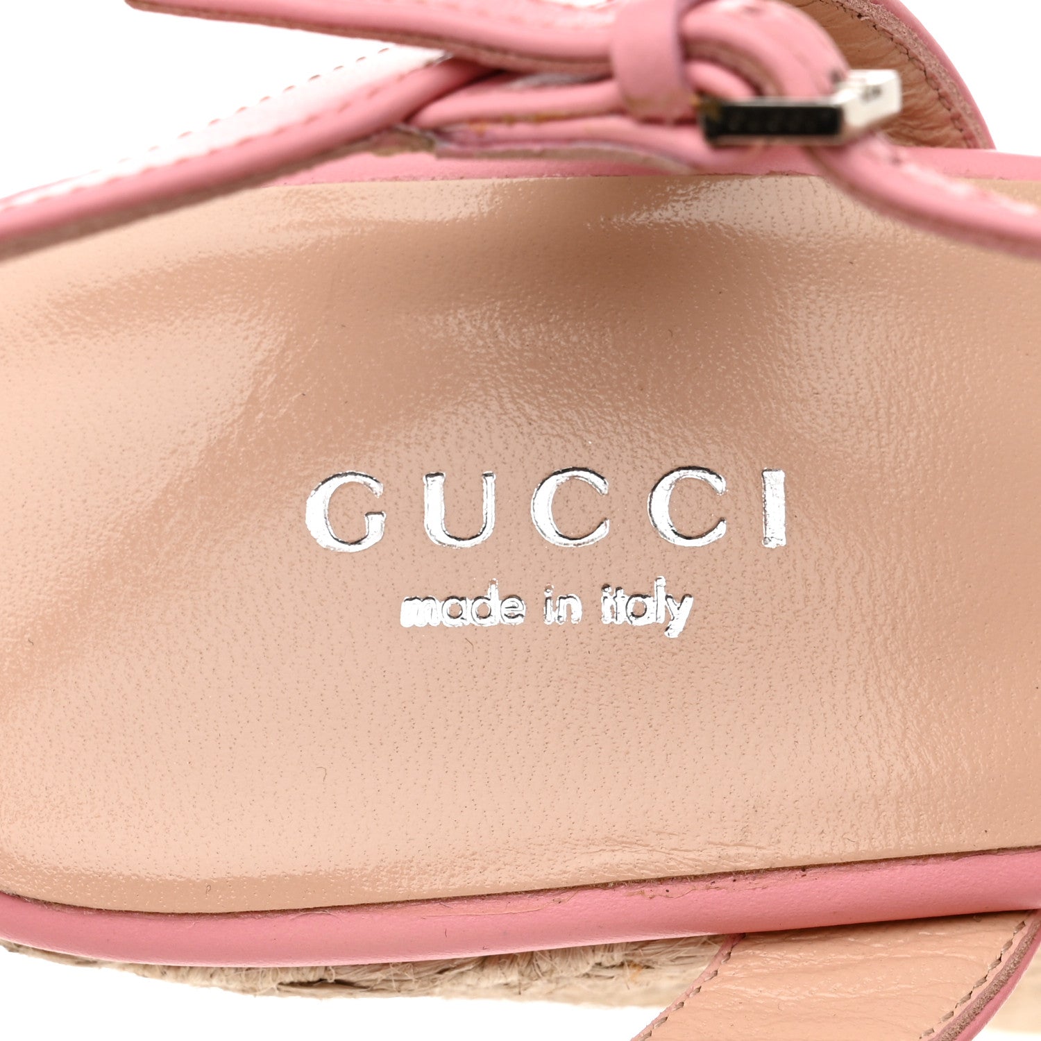 Gucci Lifford Calfskin Aitana Espadrille Platform 45/130mm Wedge Sandals 38.5 Wild Rose 7 of 8