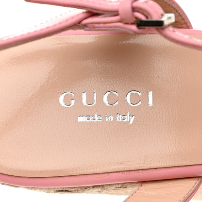 Gucci Lifford Calfskin Aitana Espadrille Platform 45/130mm Wedge Sandals 38.5 Wild Rose 7 of 8