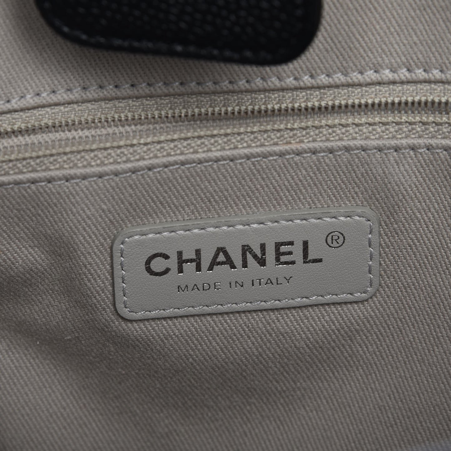 Glazed Calfskin Small Deauville Tote Black