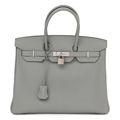 Hermes Togo Bi-Color Birkin 35 Gris Mouette Bleu Agate 1 of 12