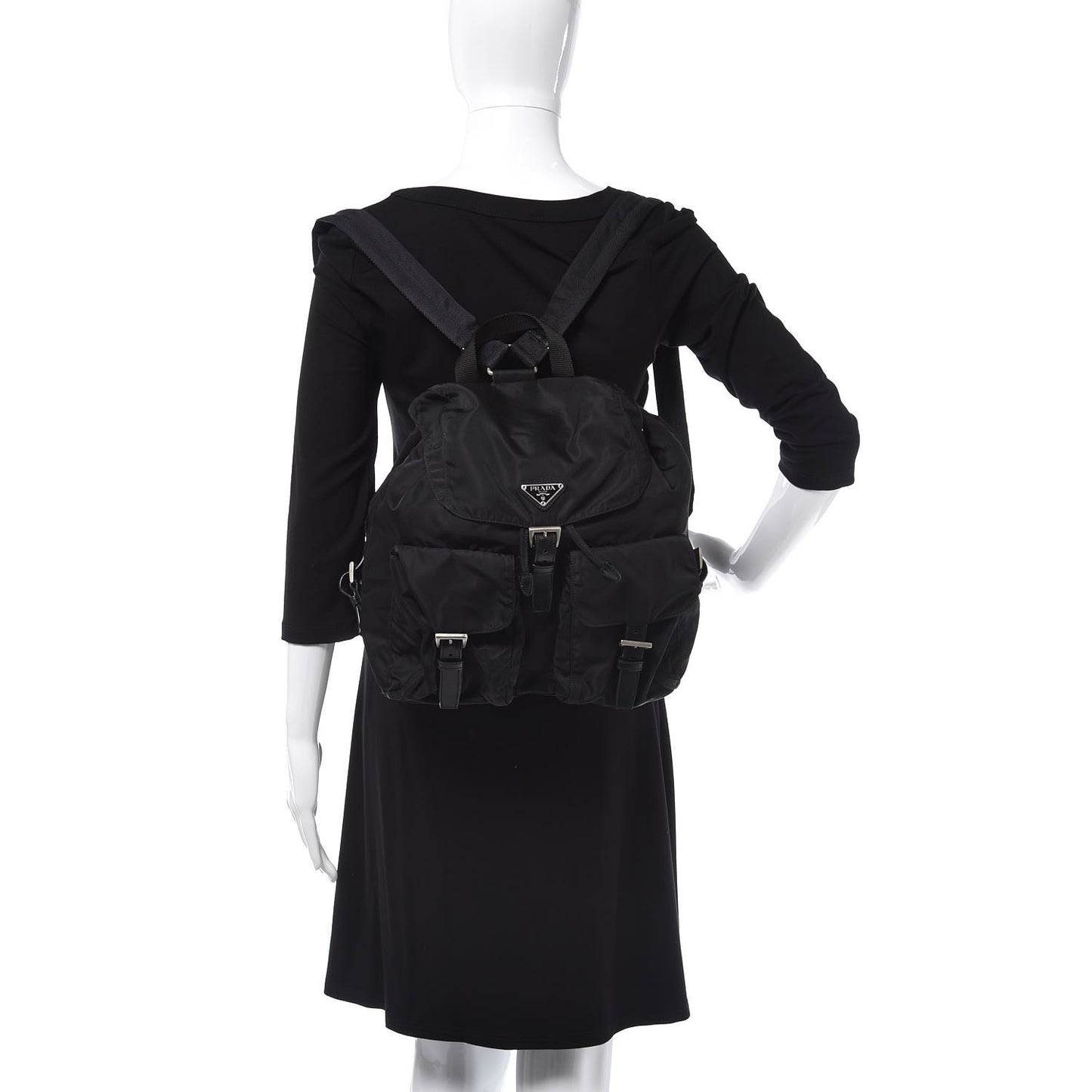 Nylon Vela Medium Backpack Black