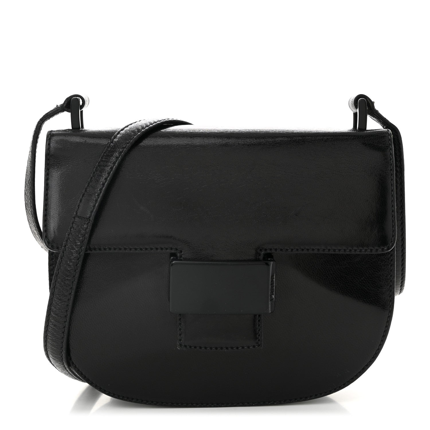 Prada Spazzolato Fliplock Flap Shoulder Bag  Black 1 of 10