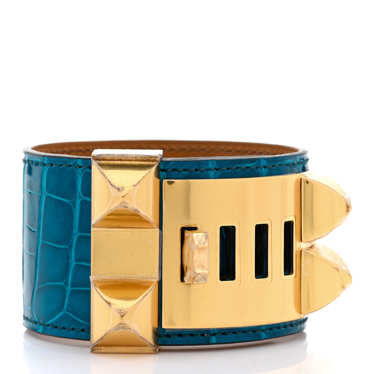 Hermes Shiny Alligator Collier De Chien CDC Bracelet S Bleu Izmir 3 of 8