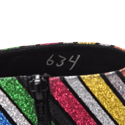 Christian Louboutin Suede Stripyglitter So Kate Booty 100 Ankle Boots 36 Multi 8 of 10