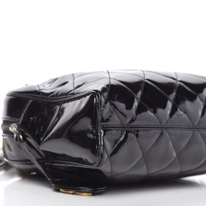 Chanel Patent Quilted Shoulder Bag Black 6 of 12