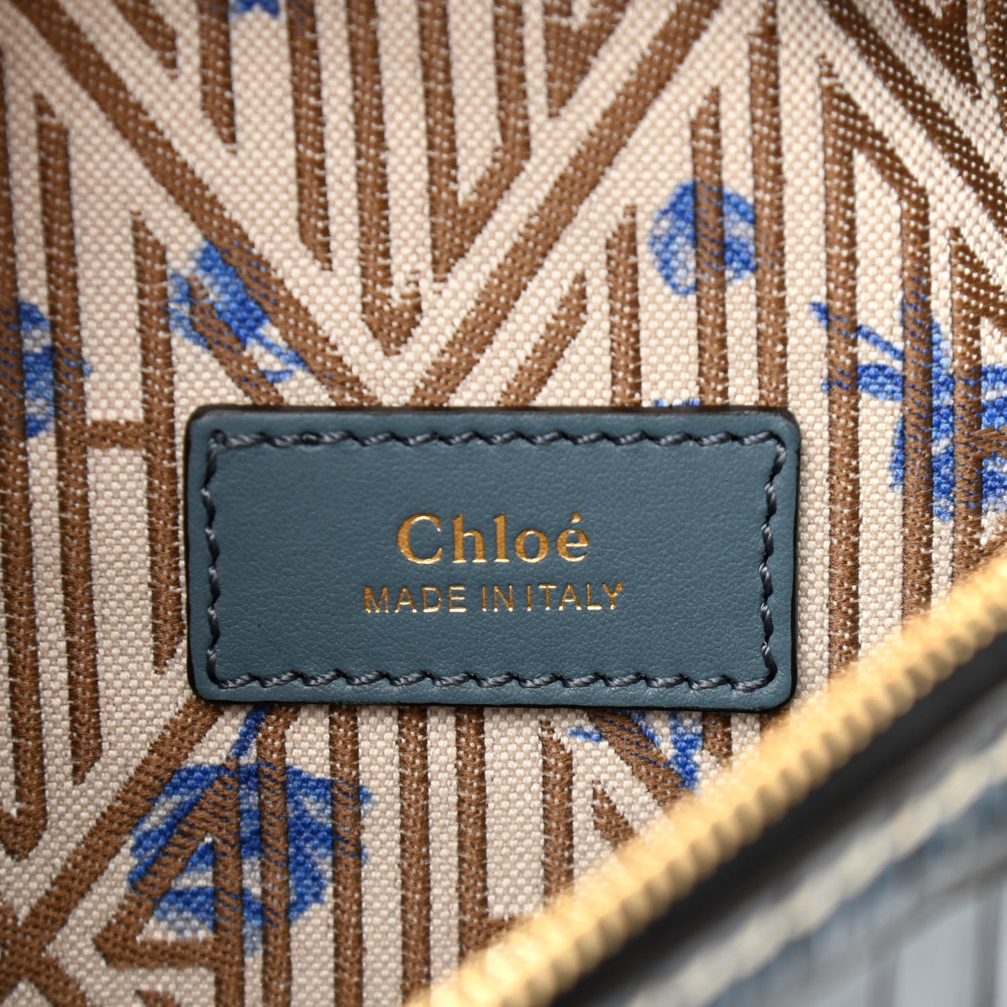 Calfskin Crocodile Embossed Small Daria Blue