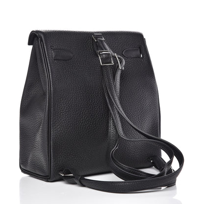 Hermes Taurillon Clemence Kelly Ado Backpack Black 3 of 25