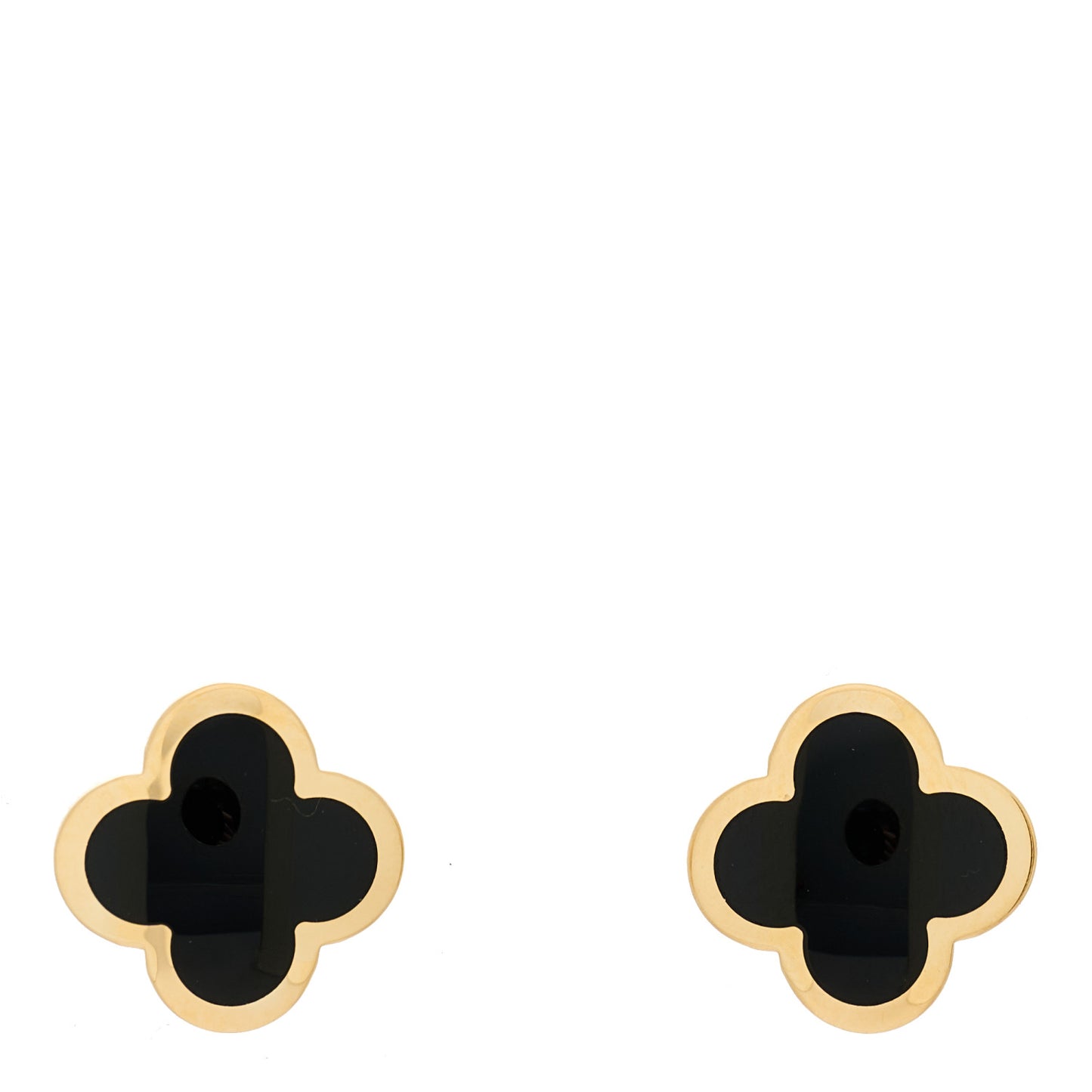 18K Yellow Gold Onyx Pure Alhambra Earrings