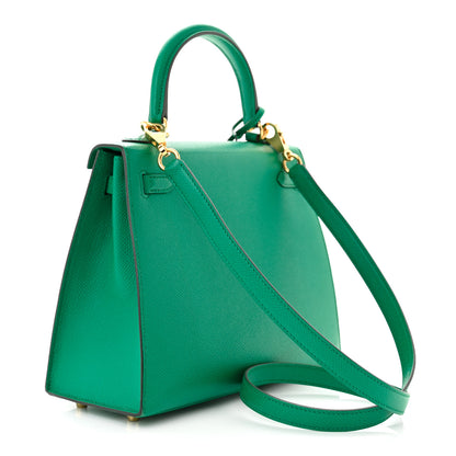 Hermes Epsom Kelly Sellier 25 Vert Jade 3 of 12