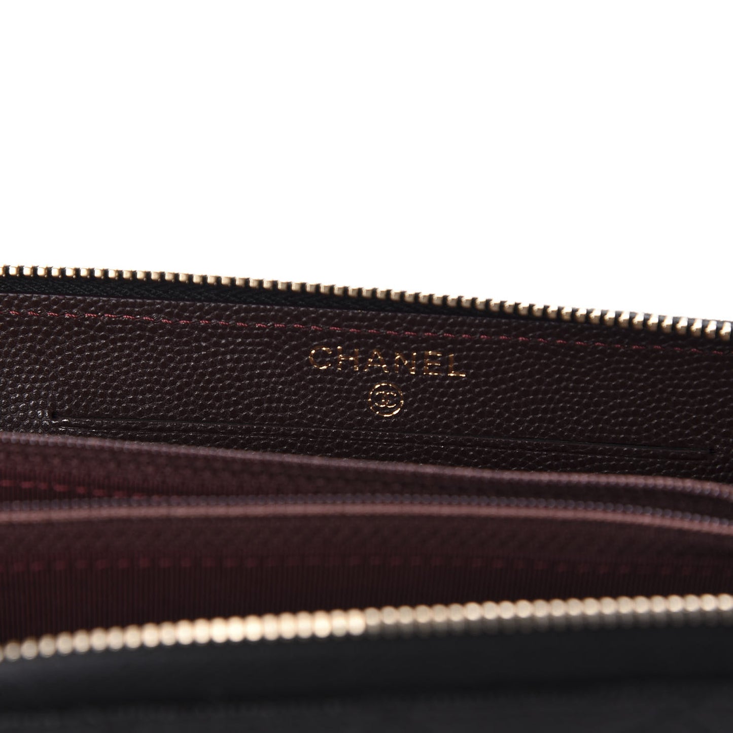 Caviar Quilted Small Zip Around Wallet Black