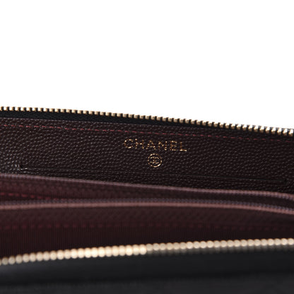 Chanel Caviar Quilted Small Zip Around Wallet Black 7 of 9