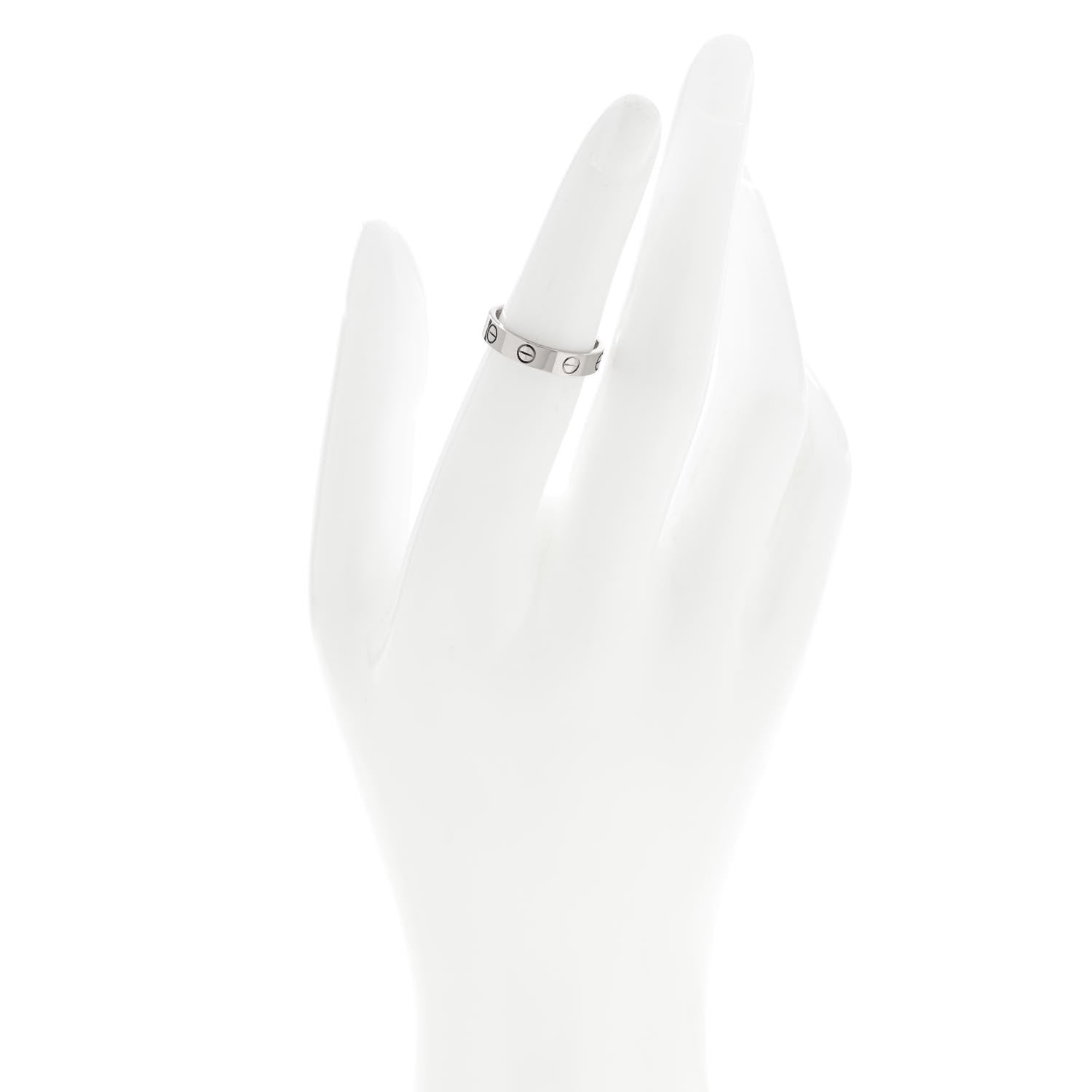 Cartier 18K White Gold 3.5mm LOVE Wedding Band Ring 50 5.25 2 of 4