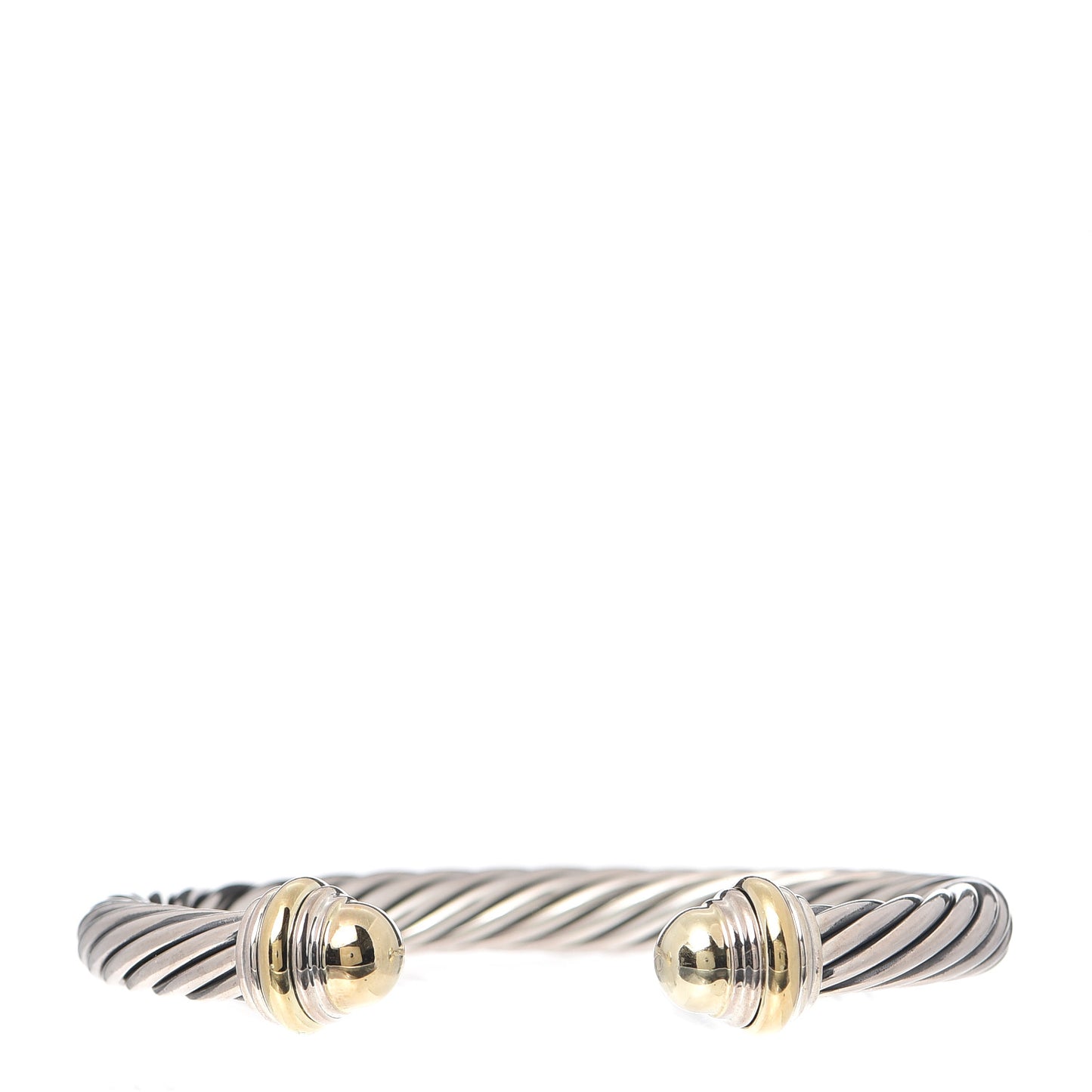 Sterling Silver 14K Yellow Gold 7mm Cable Classics Bracelet