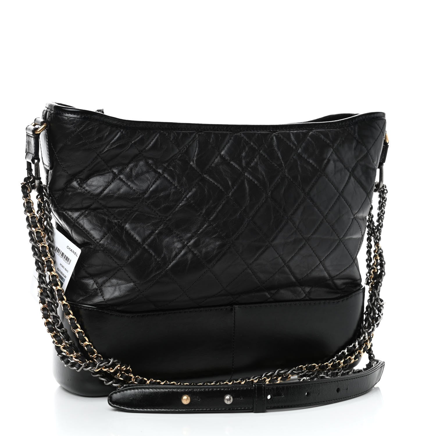 Chanel Aged Calfskin Quilted Large Gabrielle Hobo Black 2 of 4