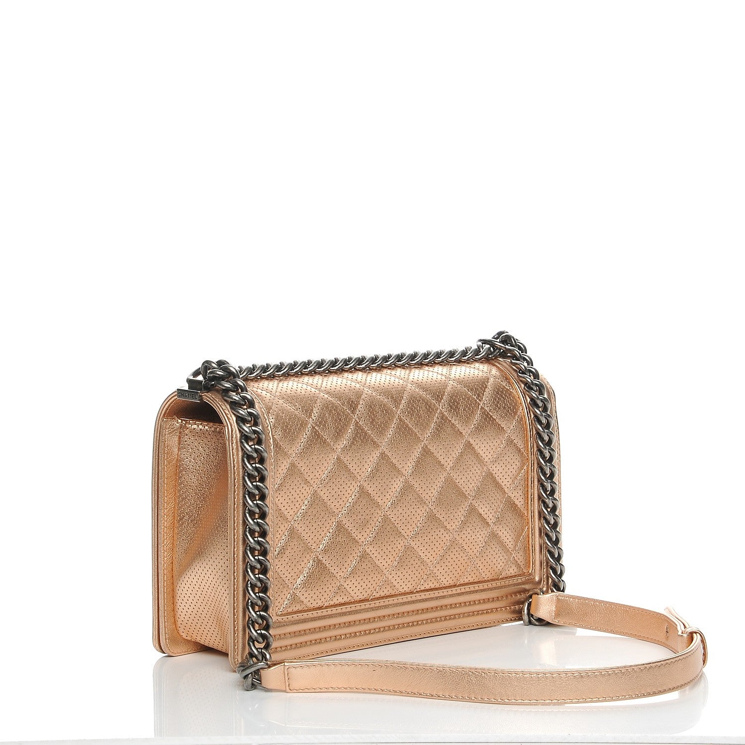 Chanel Perforated Lambskin New Medium Boy Flap Rose Gold 3 of 9