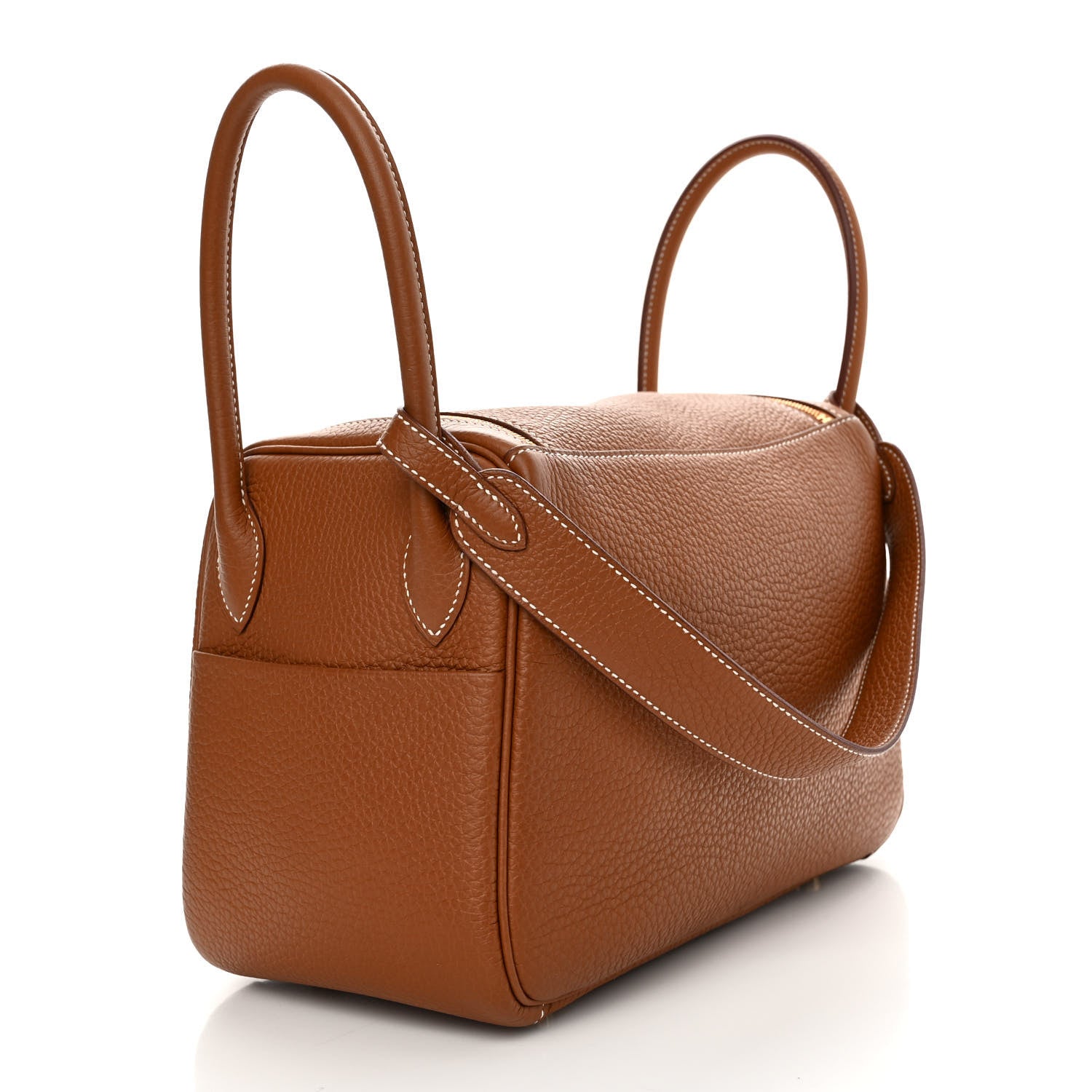 Hermes Taurillon Clemence Lindy 26 Gold 3 of 11