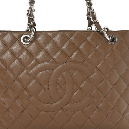 Chanel Caviar Quilted Grand Shopping Tote GST Dark Beige 8 of 10