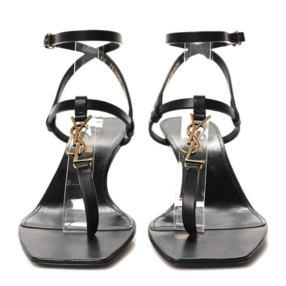 Saint Laurent Calfskin Cassandra 60 Sandals 36 Black 2 of 8
