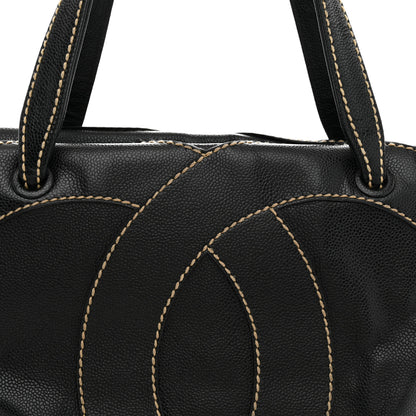 Chanel Caviar CC Stitched Medium Tote Black 8 of 11