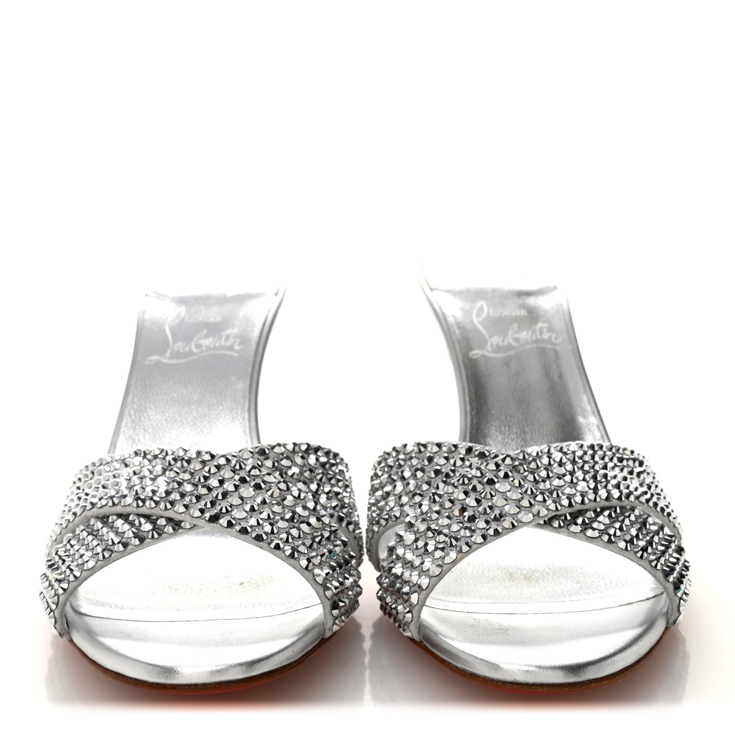 Suede Metallic Kid Lambskin Strass Mariza Is Back 85 Sandals 37.5 Silver
