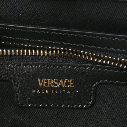 Versace Canvas Calfskin Allover La Medusa Small Tote Black 6 of 10