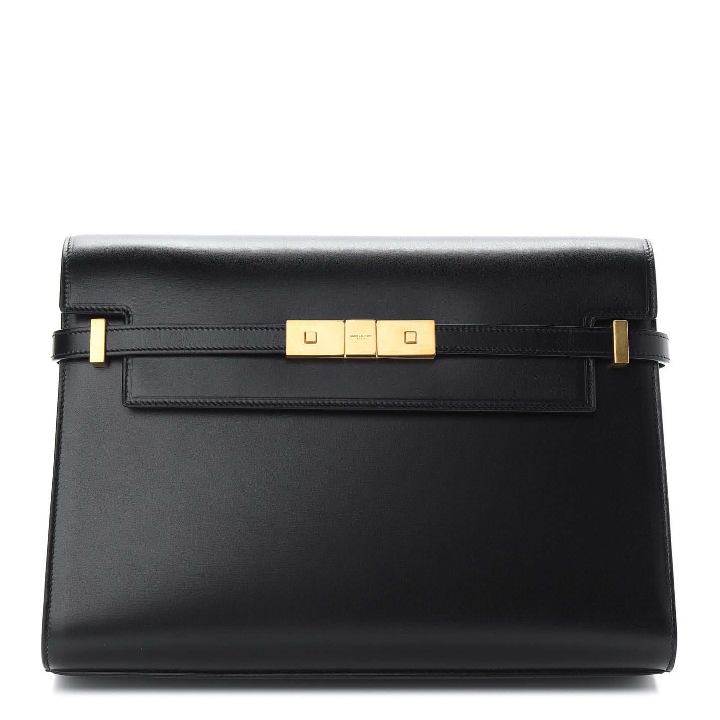 Smooth Calfskin Manhattan Shoulder Bag Black