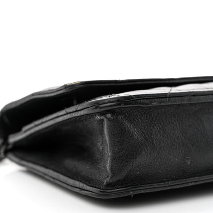 Chanel Crumpled Calfskin Quilted Wallet On Chain WOC So Black 10 of 17